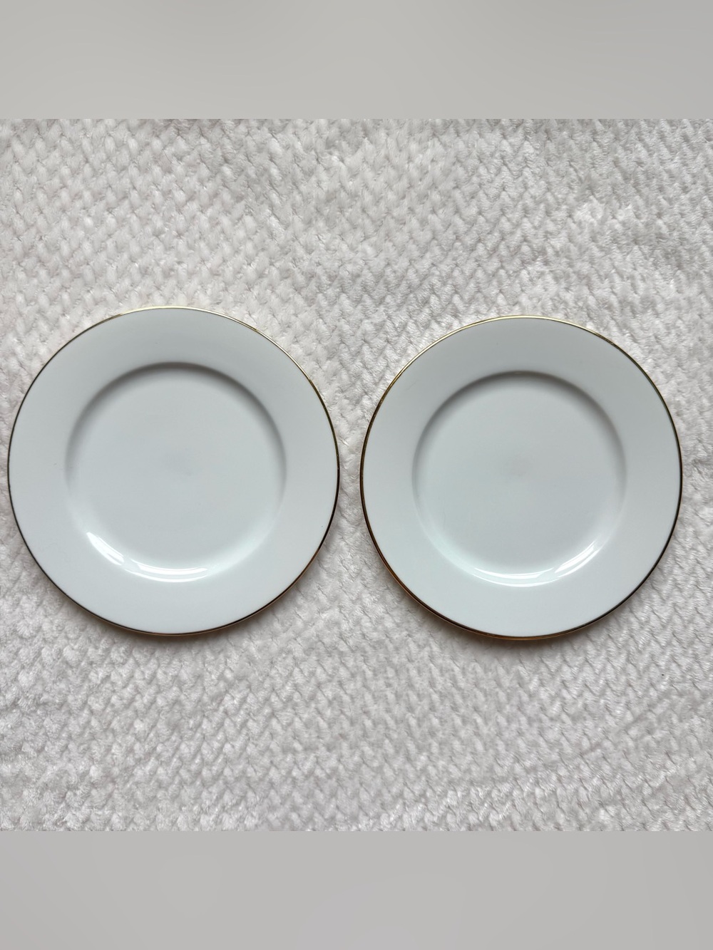 Set of 2 Royal Doulton Simply Gold Salad Plates 7.75” White Fine Porcelain